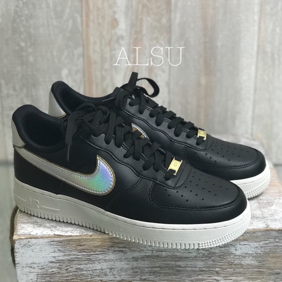 Nike Air Force 1’07 MTLC Black Platinum Women’s Sneakers AUTHENTIC AR0642 002 - Picture 2 of 9